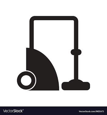 Flat icon in black and white style vacuum cleaner vector image