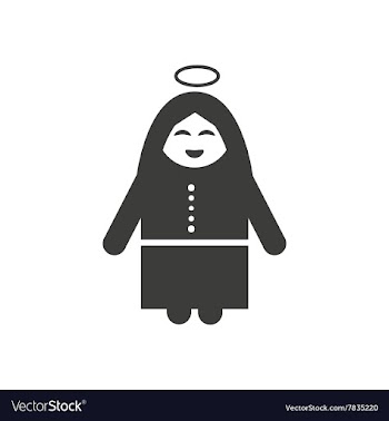 Flat icon in black and white style Virgin Mary vector image