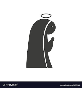 Flat icon in black and white style Virgin Mary vector image