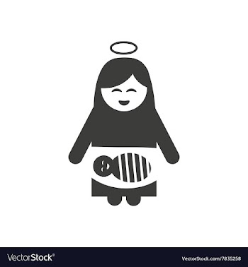 Flat icon in black and white style Virgin Mary vector image
