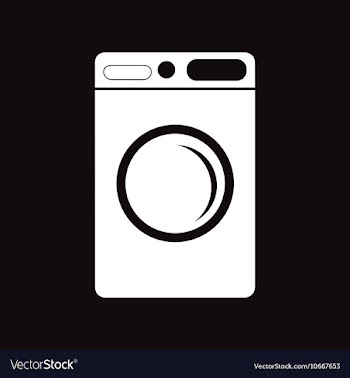 Flat icon in black and white style washing machine vector image
