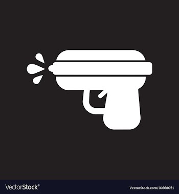 Flat icon in black and white style water gun vector image