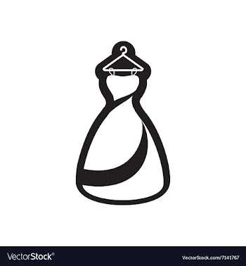 Flat icon in black and white style Wedding Dress vector image