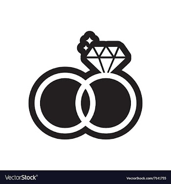 Flat icon in black and white style wedding rings vector image