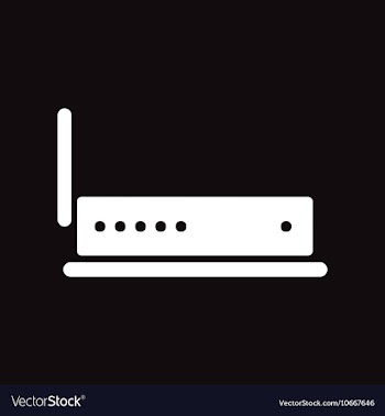 Flat icon in black and white style Wi-Fi router vector image