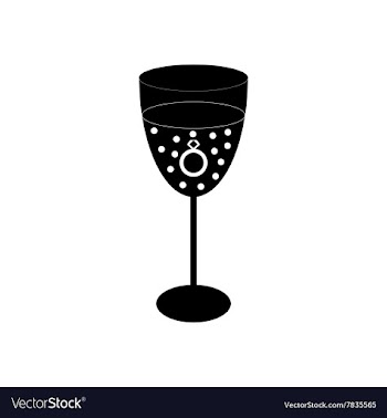 Flat icon in black and white style wine glass vector image