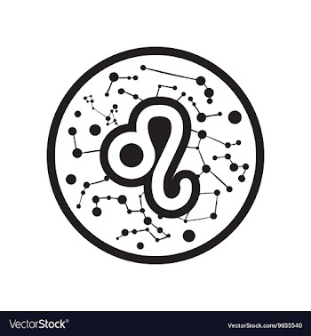 Flat icon in black and white style Zodiac sign Leo vector image