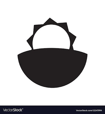 Flat icon in black and white sunset vector image