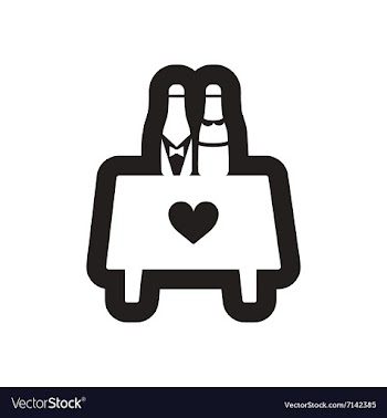 Flat icon in black and white table wine champagne vector image