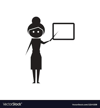 Flat icon in black and white teacher vector image