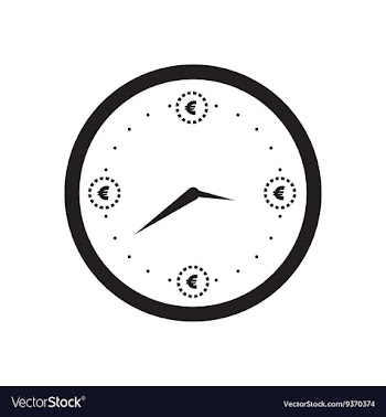 Flat icon in black and white time is money vector image