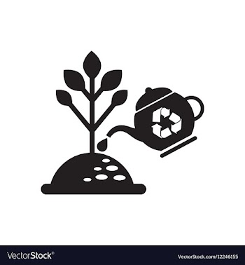 Flat icon in black and white tree watering vector image