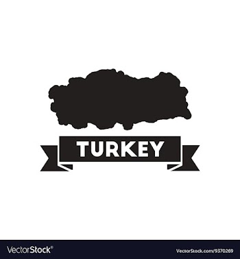 Flat icon in black and white Turkey map vector image