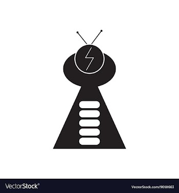 Flat icon in black and white UFO vector image