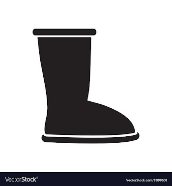 Flat icon in black and white ugg boots vector image