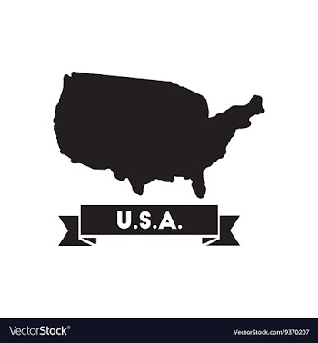 Flat icon in black and white united states map vector image