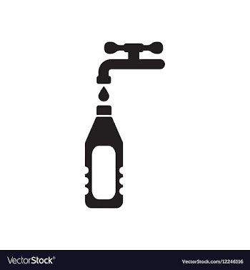 Flat icon in black and white water bottle vector image