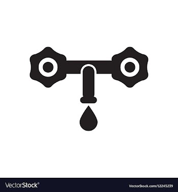 Flat icon in black and white water faucet vector image