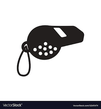 Flat icon in black and white whistle vector image