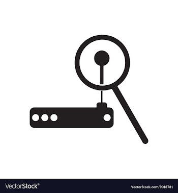 Flat icon in black and white Wi fi modem vector image