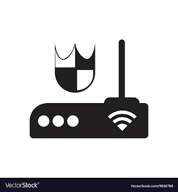 Flat icon in black and white Wi fi modem vector image