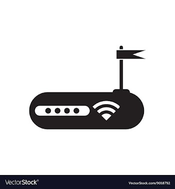 Flat icon in black and white Wi fi modem vector image