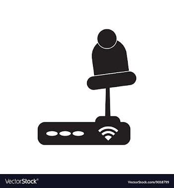 Flat icon in black and white Wi fi modem vector image
