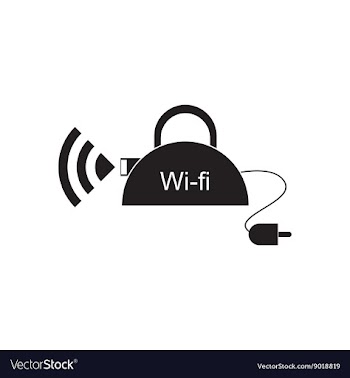 Flat icon in black and white Wi fi modem vector image