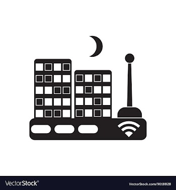 Flat icon in black and white Wi fi modem vector image