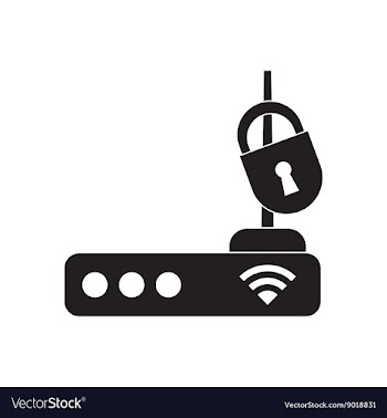 Flat icon in black and white Wi fi modem vector image