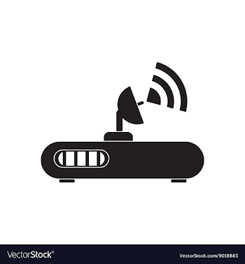 Flat icon in black and white Wi fi modem vector image