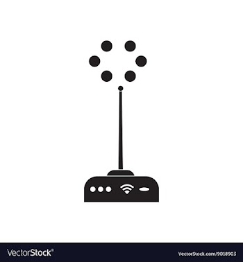 Flat icon in black and white Wi fi modem vector image
