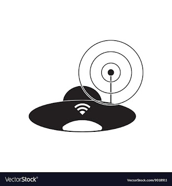 Flat icon in black and white Wi fi modem vector image
