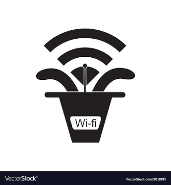 Flat icon in black and white Wi fi modem vector image