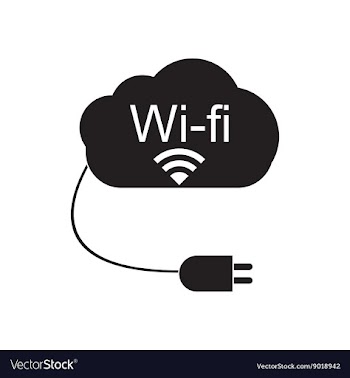 Flat icon in black and white Wi fi modem vector image