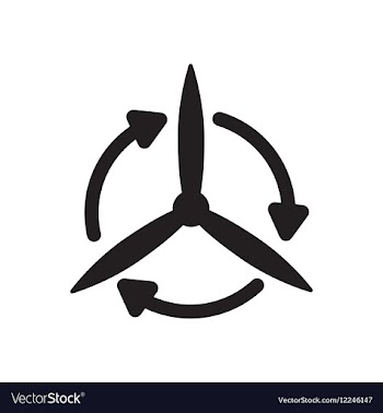 Flat icon in black and white windmill vector image