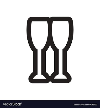 Flat icon in black and white wineglass vector image
