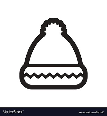 Flat icon in black and white winter hat vector image