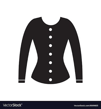 Flat icon in black and white women cardigan vector image