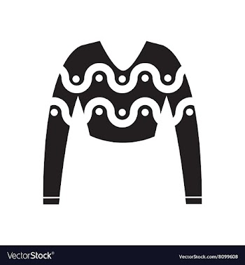 Flat icon in black and white women cardigan vector image