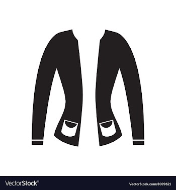 Flat icon in black and white women cardigan vector image