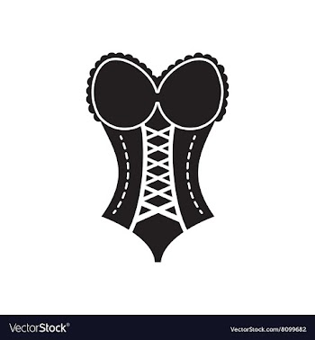 Flat icon in black and white women corset vector image