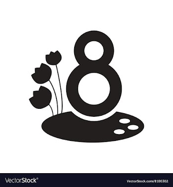 Flat icon in black and white Women day symbol vector image