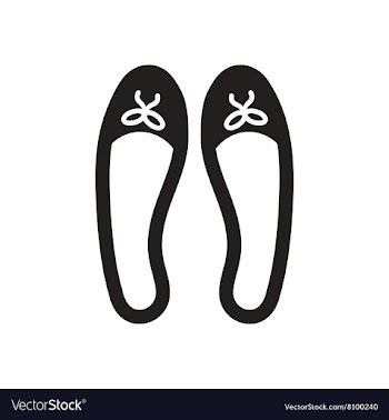 Flat icon in black and white women shoes vector image