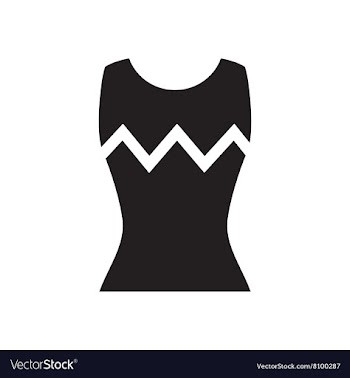 Flat icon in black and white women T-shirt vector image