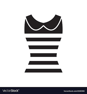 Flat icon in black and white women T-shirt vector image