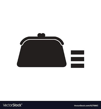 Flat icon in black and white women wallet vector image