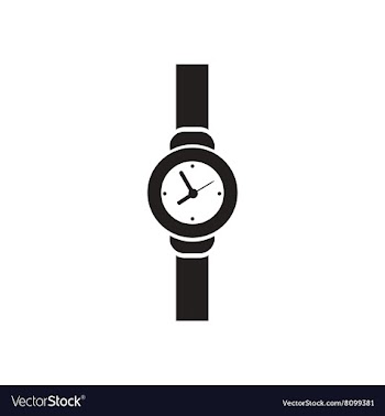 Flat icon in black and white Wrist Watch vector image