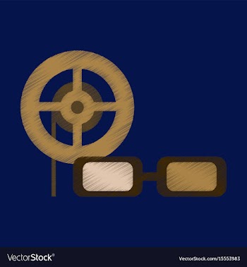 Flat icon in shading style 3d cinema vector image