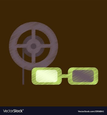 Flat icon in shading style 3d cinema vector image